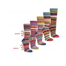 Hygge Dames sokken met wol in Scandinavisch kleurrijk design (2 paar)