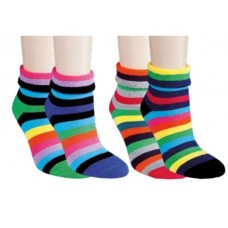Warme Thermo Sokken | Gestreept | Kleurrijke Sokken| Frotté sokken
